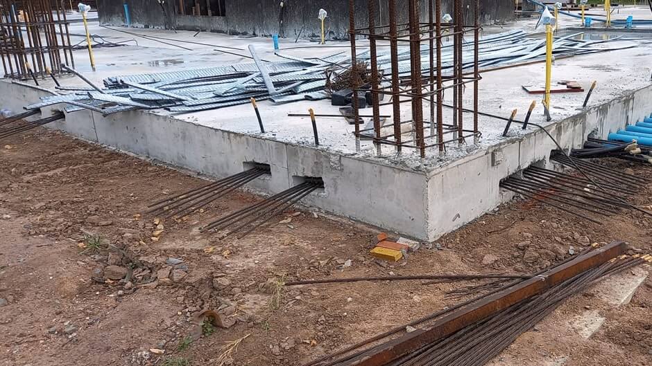 Post-tensioned ground floor